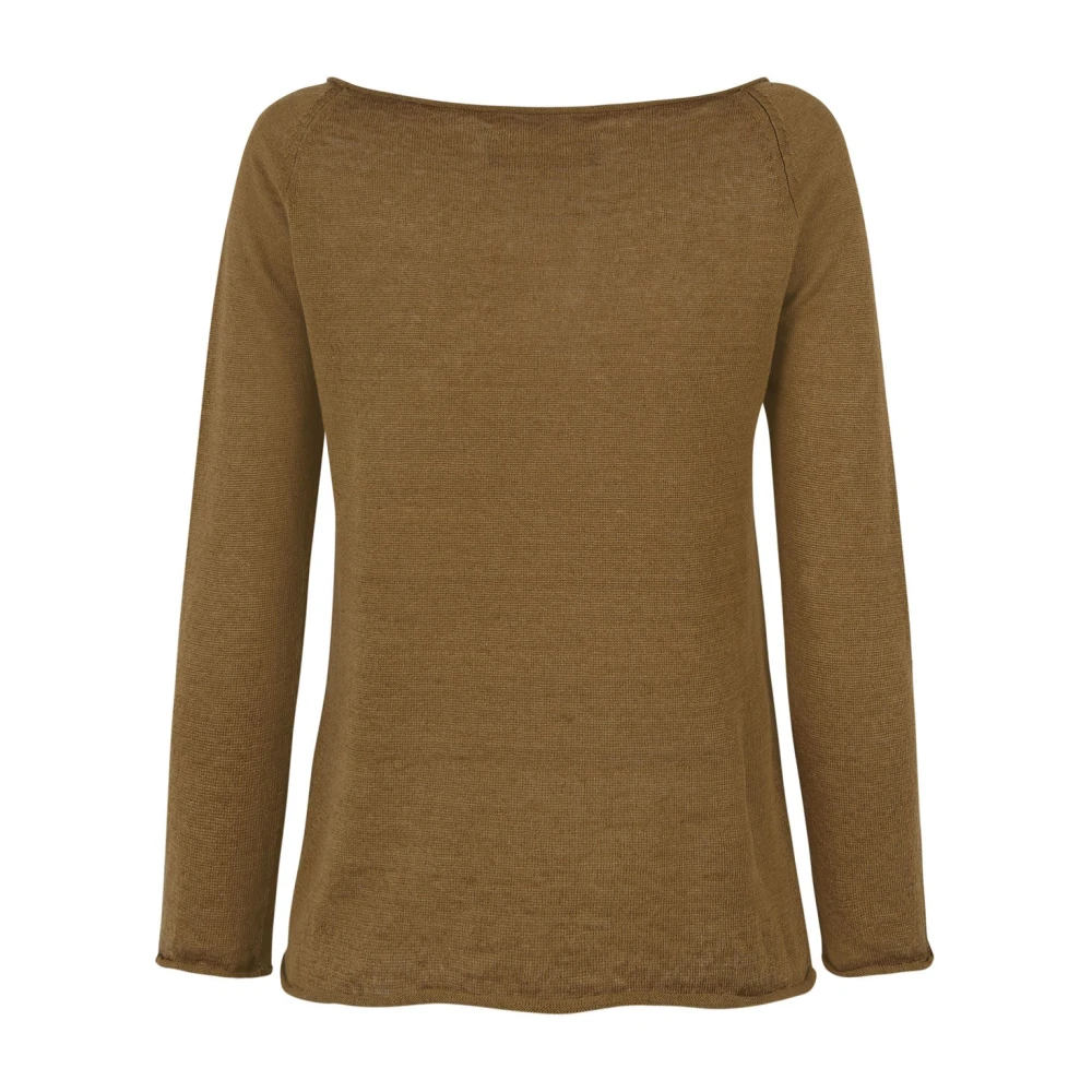 Cortana Rinen jersey en linnensteek mosterd Brown Dames