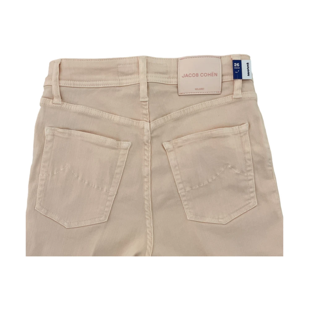 Jacob Cohën Cropped Straight Leg High Waist Jeans Beige Dames