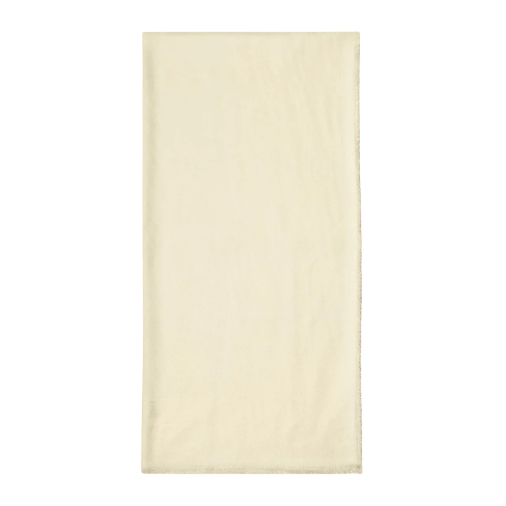 Elisabetta Franchi Gele Pashmina Sjaal met Franje Randen Beige Dames