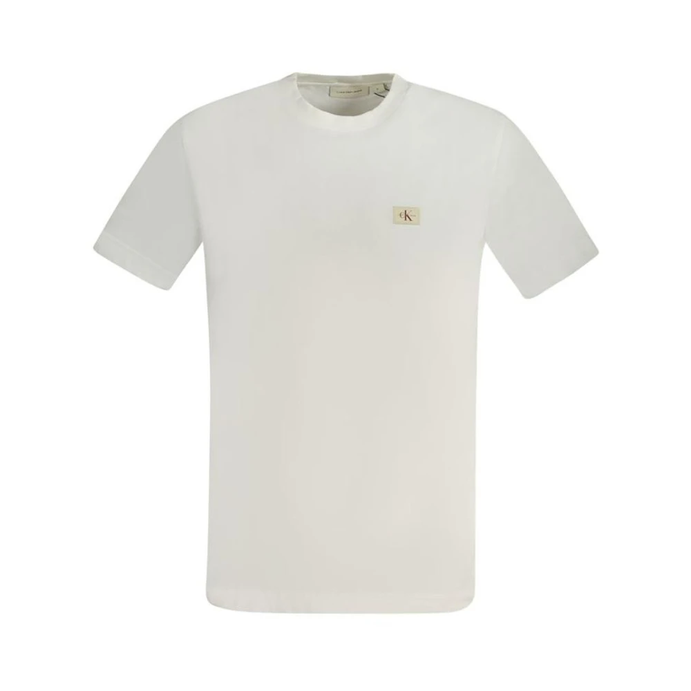 Calvin Klein Witte Katoenen Crew Neck T-Shirt White Heren