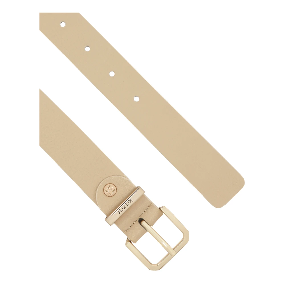 Kazar Beige riem met metalen riemlus met logo Beige Dames