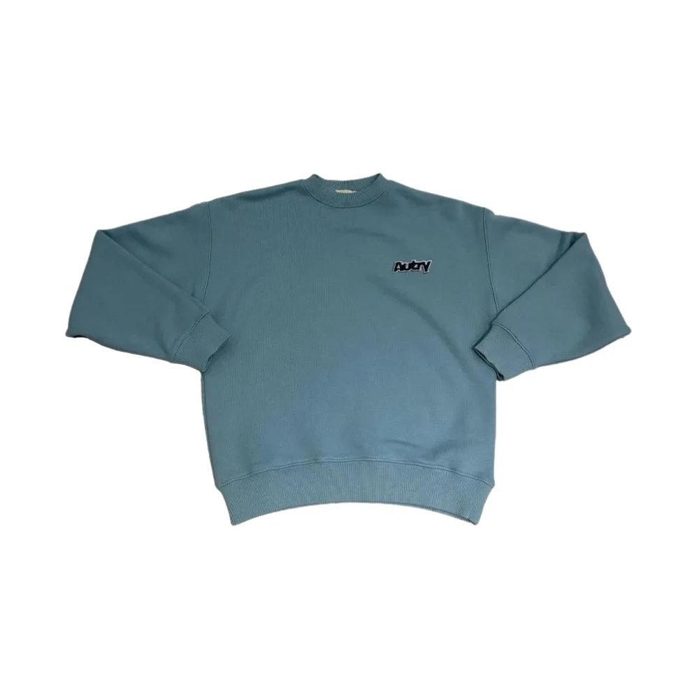 Autry Blue Sweatshirts, Male, Xl, Logo Print Sweatshirt