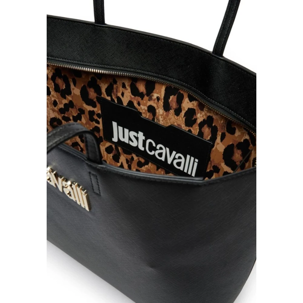 Just Cavalli Metalen Lettering Dames Tas Range Black Dames