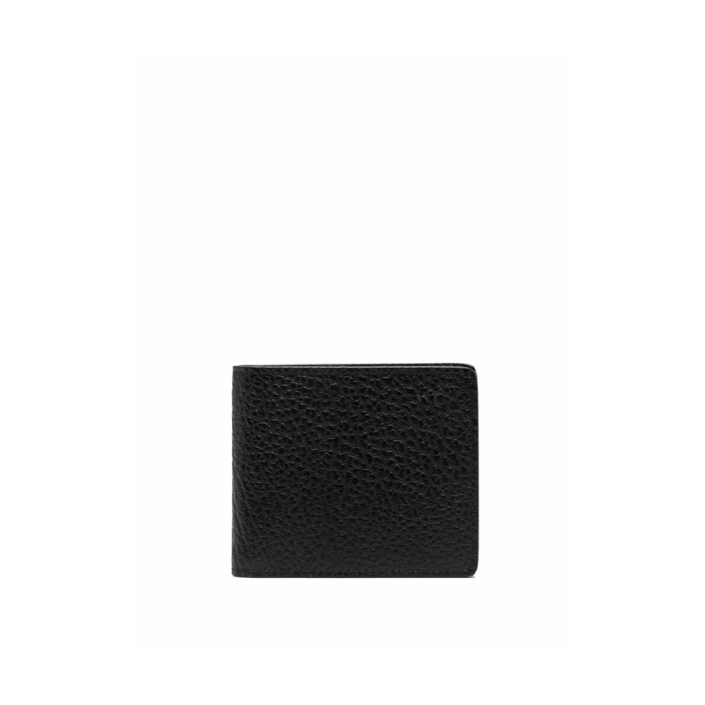 Maison Margiela Leren Kaarthouder Portemonnee Contraststiksels Black Heren