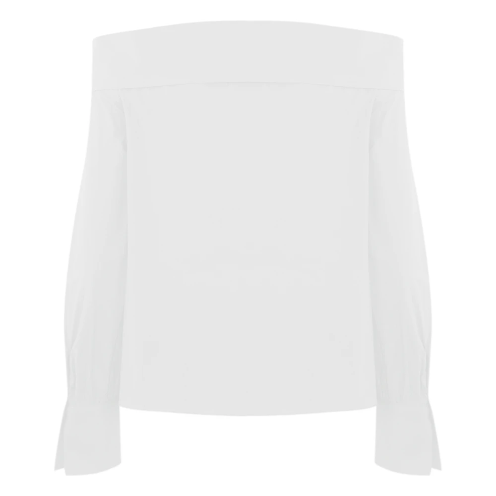 Liviana Conti Witte Katoenen Off-Shoulder Shirt White Dames