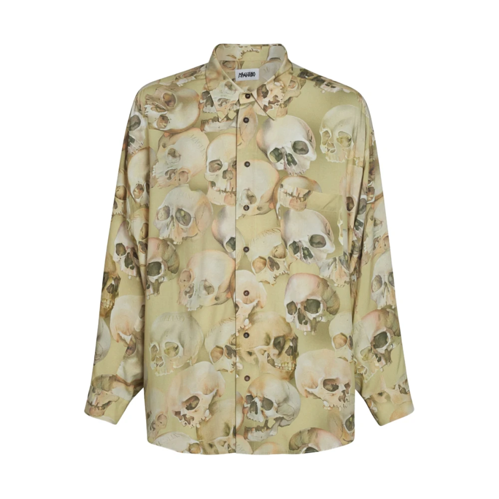 Magliano Skull Print Losse Beige Shirt Multicolor Heren