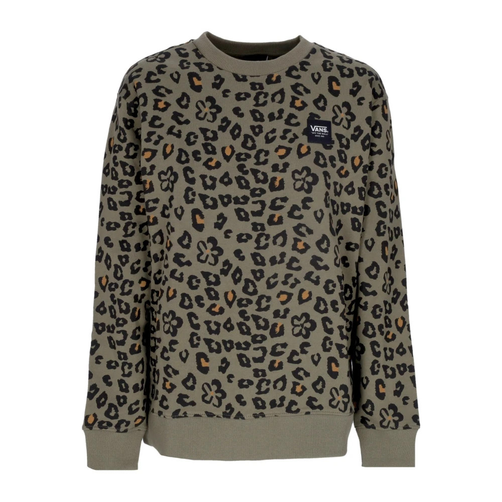 Vans Bloemen dierenprint sweater donkergroen Green Dames