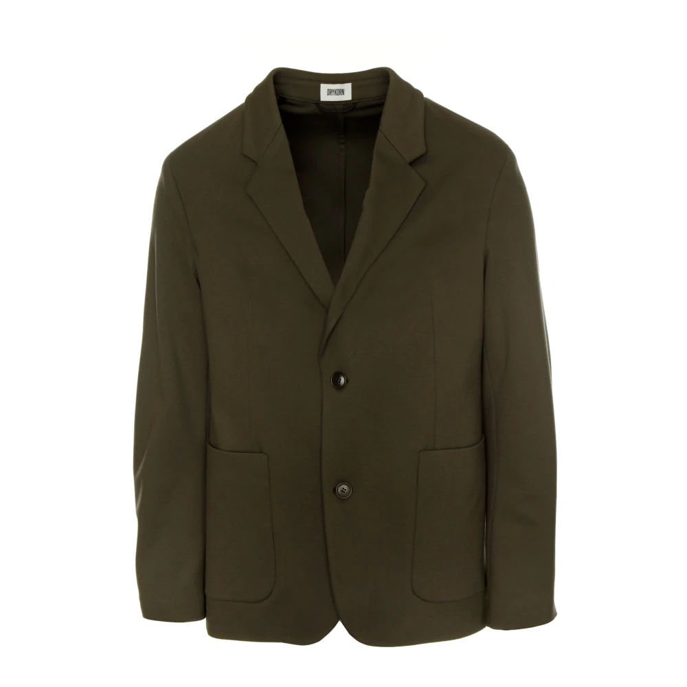 Drykorn Marls Blazer met Vallende Revers Green Heren
