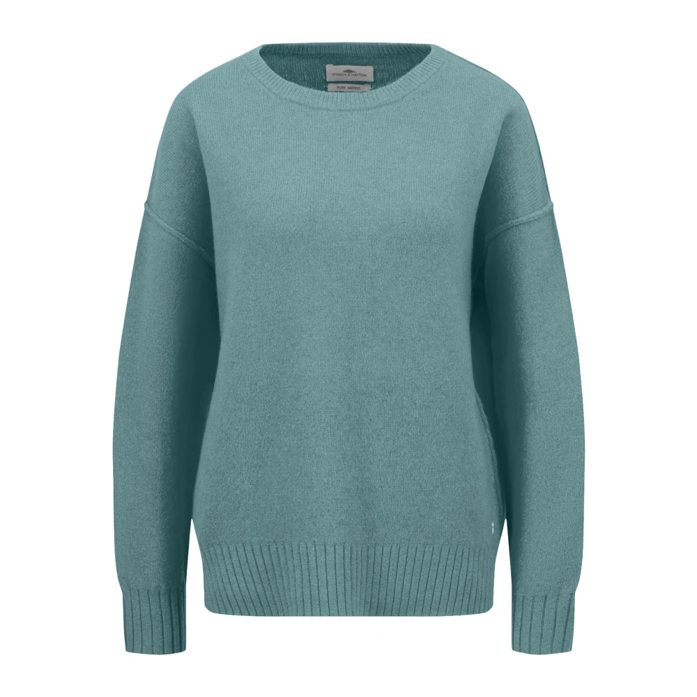 FYNCH-HATTON Merinowol O-Neck Pullover Blue Dames