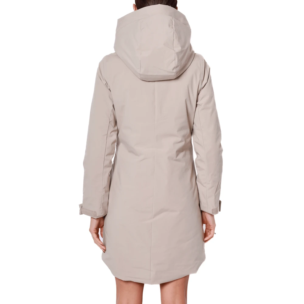 Elvine Beige Gevoerde Winterparka met Capuchon Beige Dames