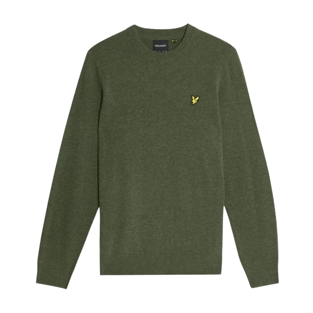 Lyle & Scott Men's Green Round Neck Wool Blend Knitwear - Round-Neck Knitwear - S- Knitwear