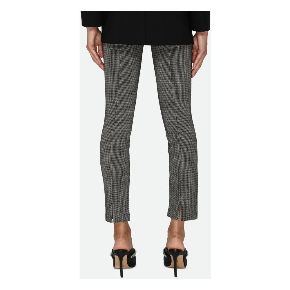 PATRIZIA PEPE Bruin en Zwart Geruite Elastische Broek Gray Dames