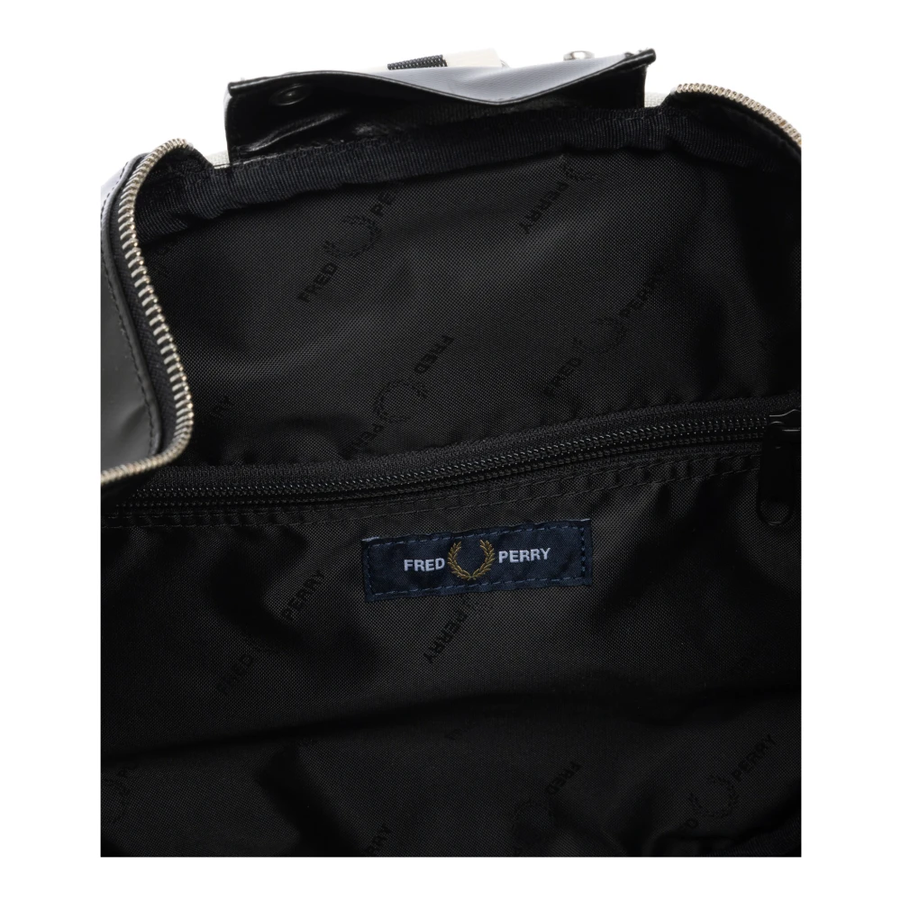 Fred Perry Multicolor Geborduurde Gymtas met Verstelbare Band Black Heren
