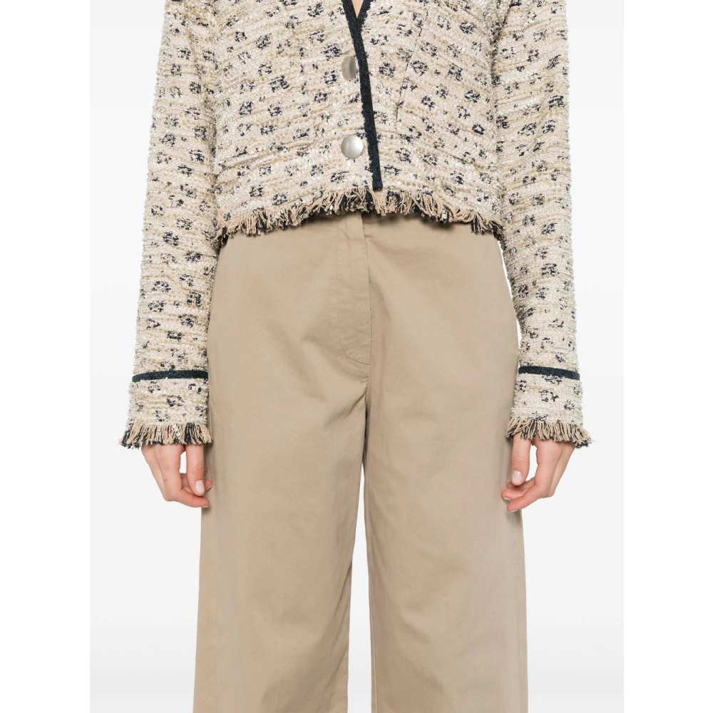 Forte Duifgrijze Broek met Verborgen Sluiting Beige Dames