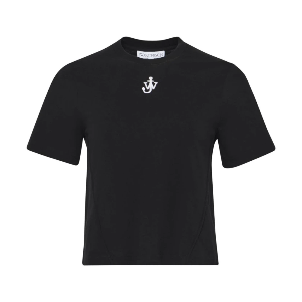 JW Anderson Zwart Crew Neck T-shirts en Polos Black Dames