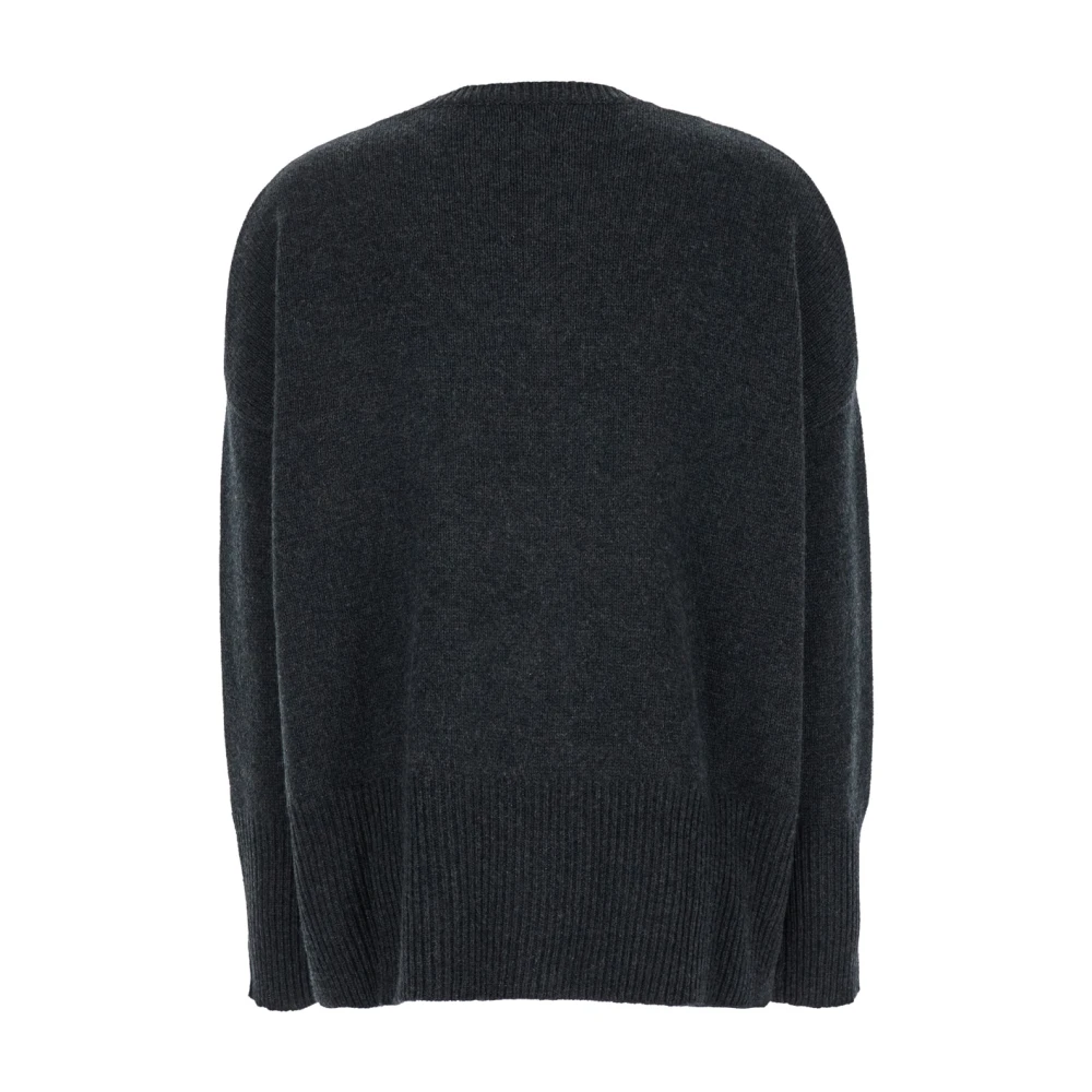 Plain Units Donkergrijze Crewneck Cashmere Sweater Gray Dames