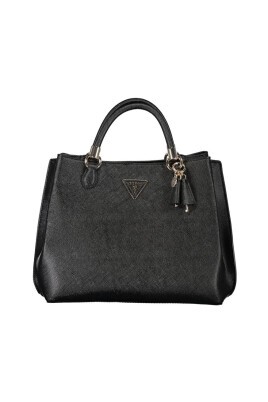 black-polyethylene-handbag-with-adjustable-shoulder-strap-and-multiple-compartments
