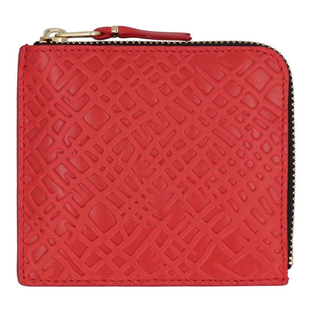 Comme des Garçons Leren muntportemonnee met ritssluiting Red Heren