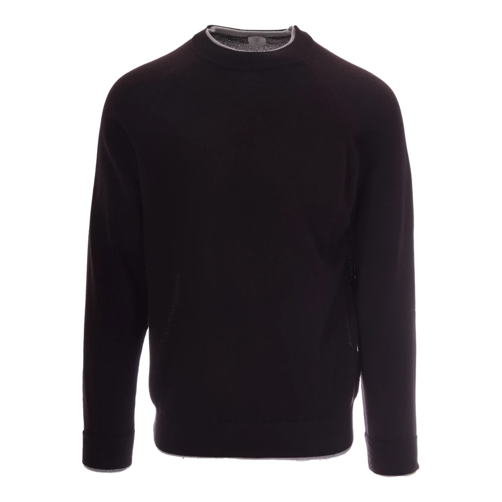 Eleventy Brown Round-Neck Knitwear, Male, S, Round-Neck Knitwear