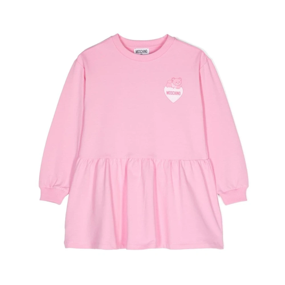 Moschino Girls Pink Dresses, 12 Y, Rose Teddy Bear Dress