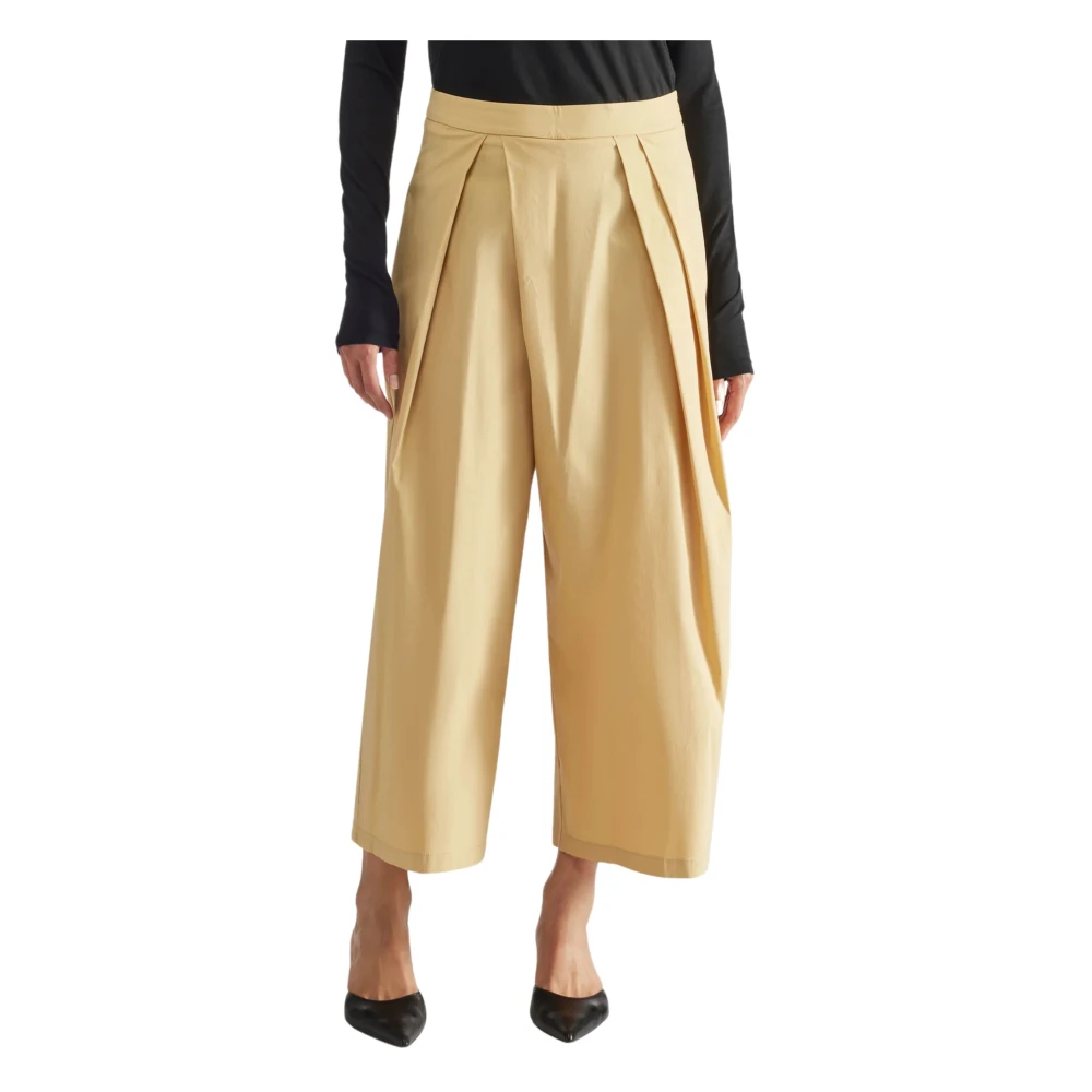 Liviana Conti Women's Yellow Wide Leg Trousers