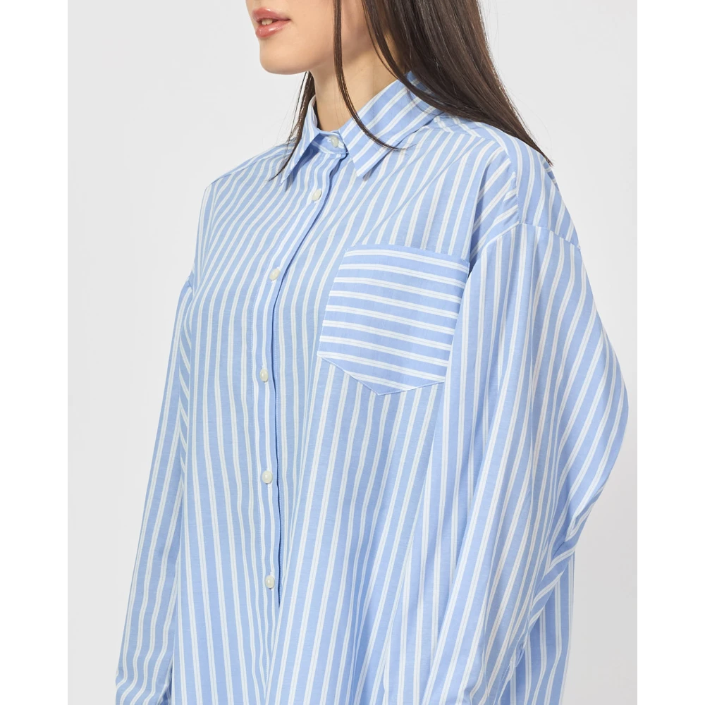 Gaëlle Paris Gestreepte Oversized Damesoverhemd Blauw Blue Dames