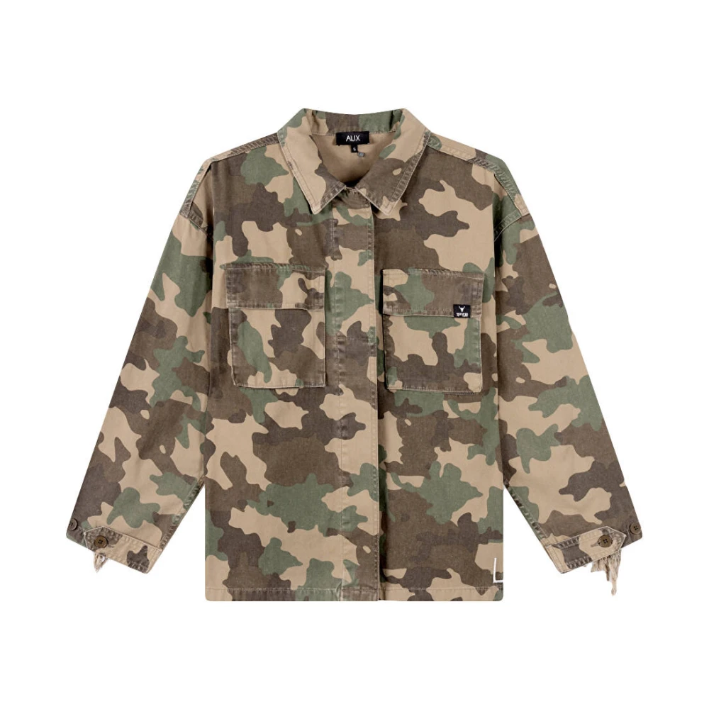 Alix The Label Geweven Army Jack Green Dames