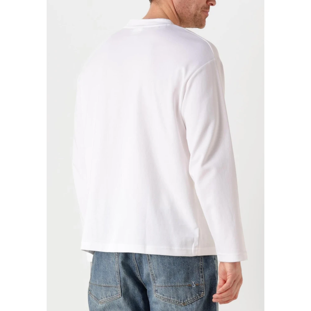 Selected Homme Witte Longsleeve Tee O-Hals Casual White Heren