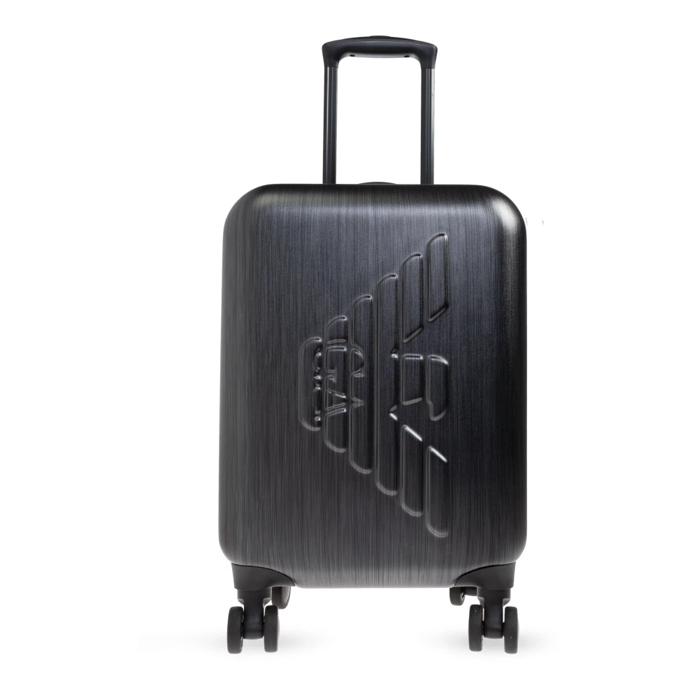 Emporio Armani Men's Black Suitcases, One Size, Suitcase With Wheels