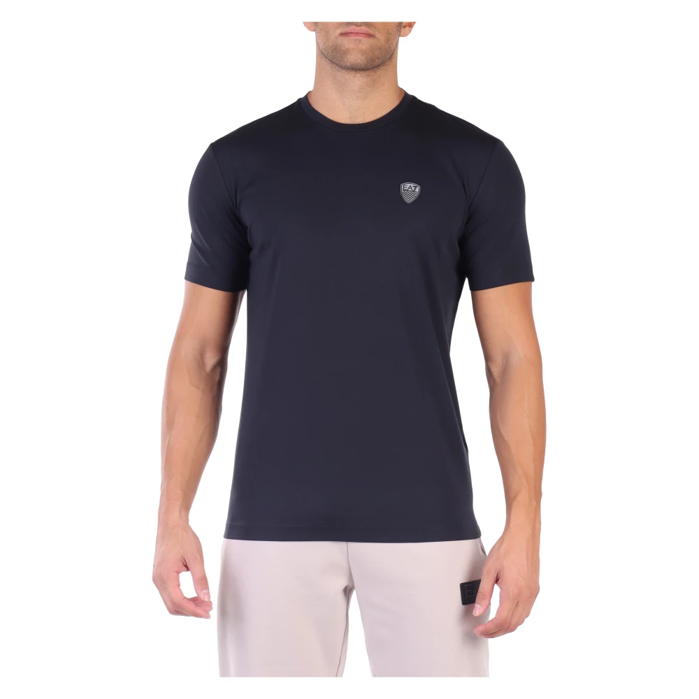 Emporio Armani EA7 Logo Patch T-Shirt in Donkerblauw Blue Heren