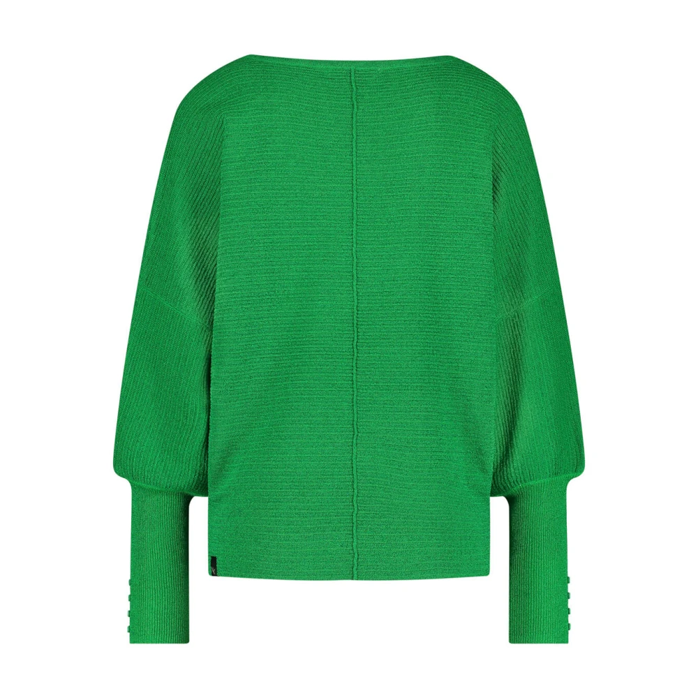Nukus Glinsterende Batwing Lurex Pullover Green Dames