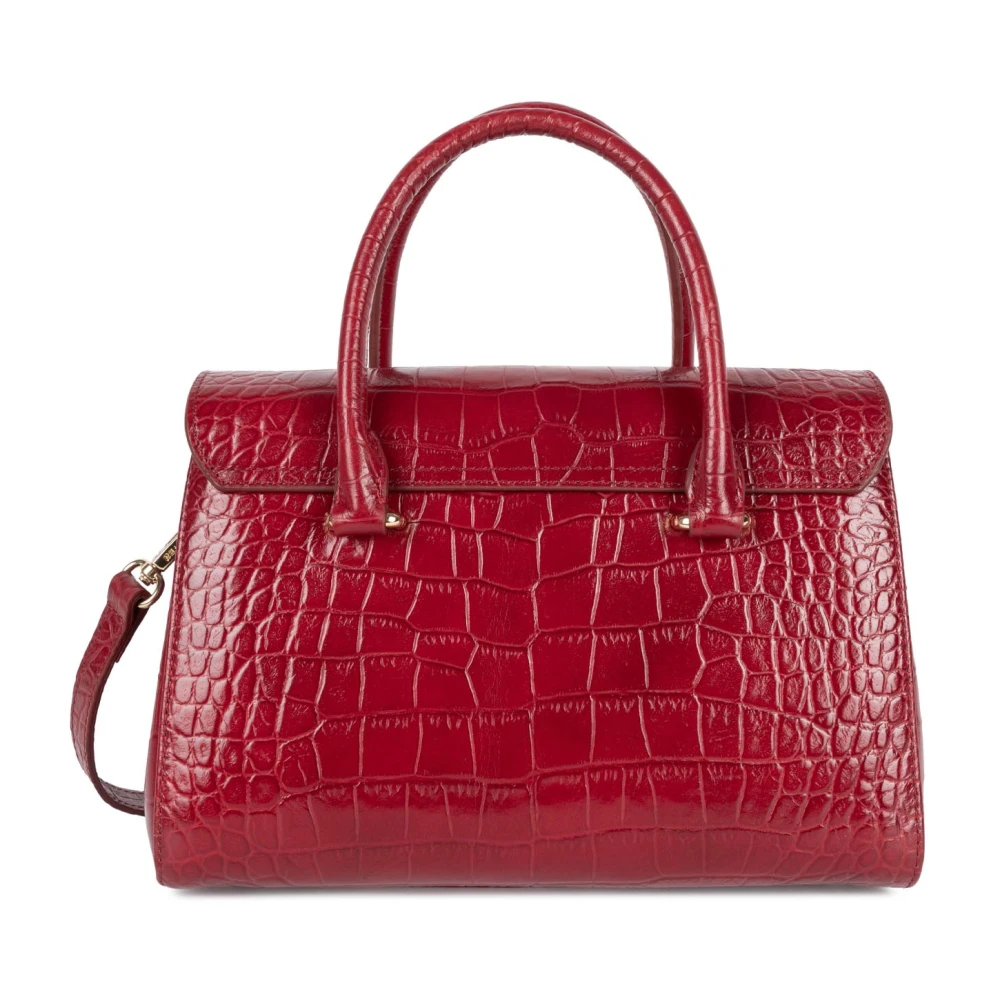 Lancaster Stijlvolle Flap Handtas met Metalen Sluiting Red Dames