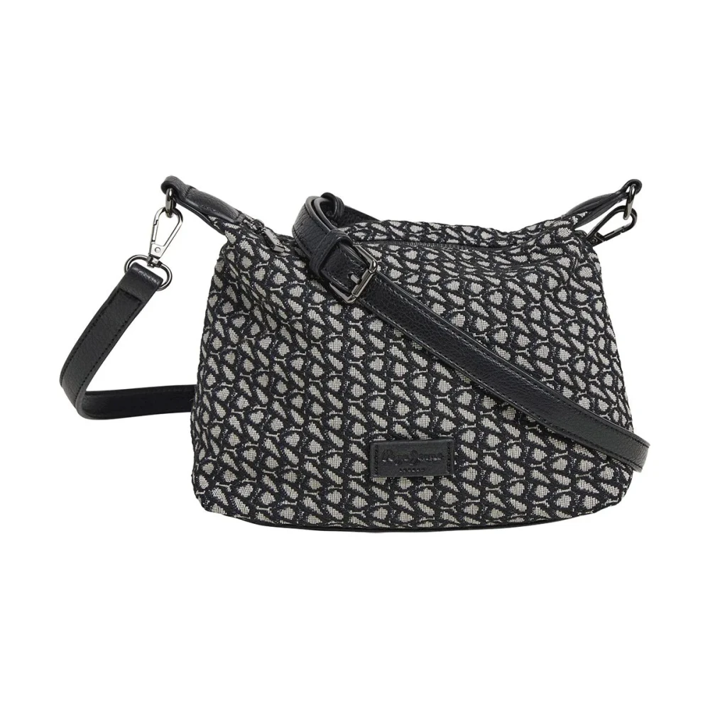 Pepe Jeans Jacquard Geweven Schoudertas Black Dames