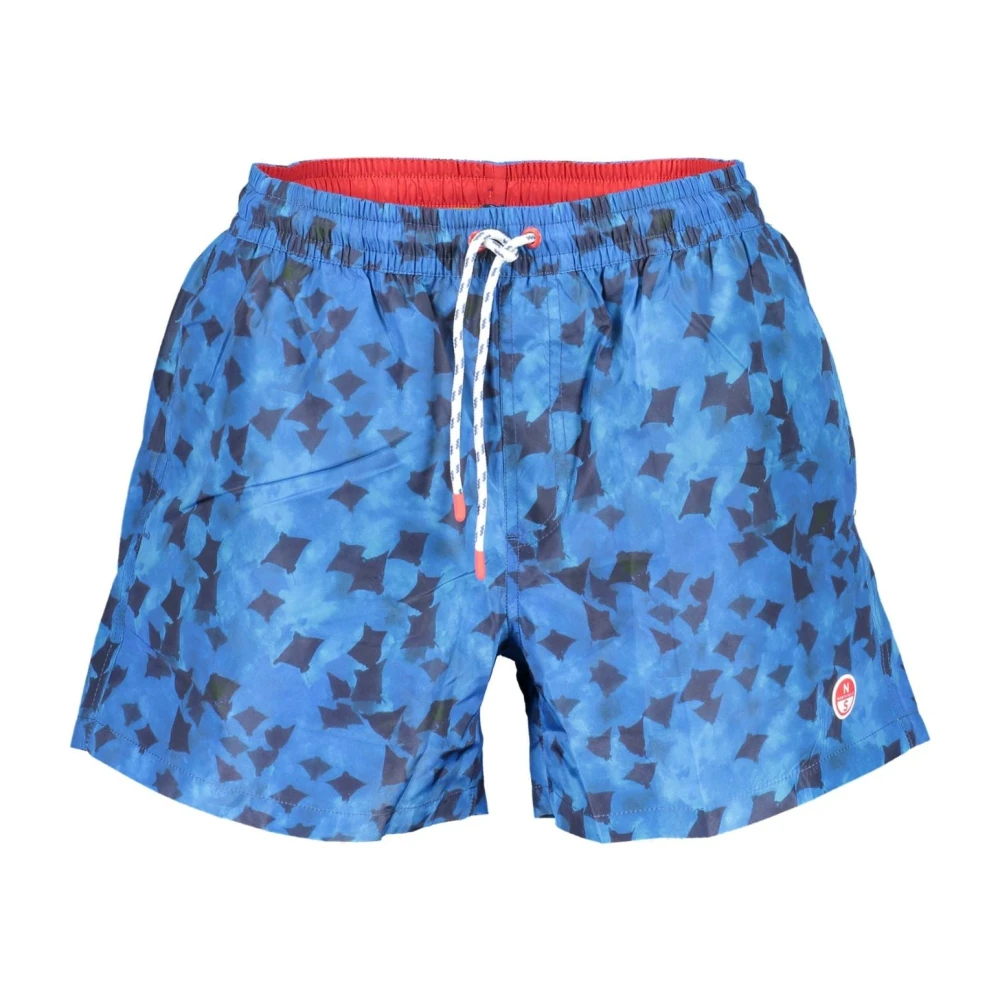 North Sails Blauwe Heren Zwemboxer met Elastische Tailleband en Zakken Blue Heren