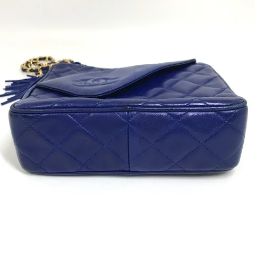 Chanel Vintage Pre-owned Leather chanel-bags Blue Dames