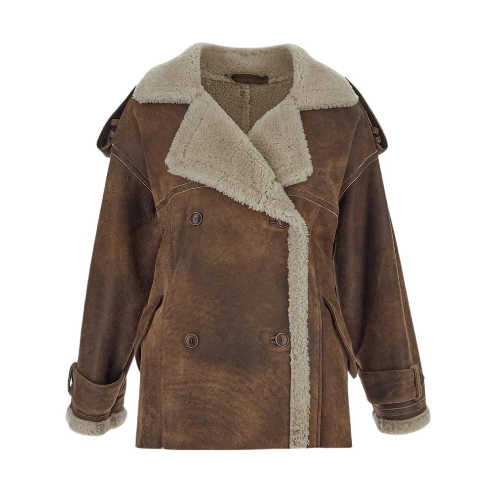 Salvatore Santoro Leren jas Brown Dames