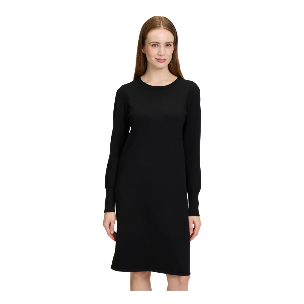 Betty Barclay Elegante Gebreide Jurk met Ronde Halslijn Black Dames