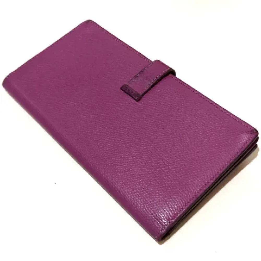 Hermès Vintage Pre-owned Leather wallets Purple Dames