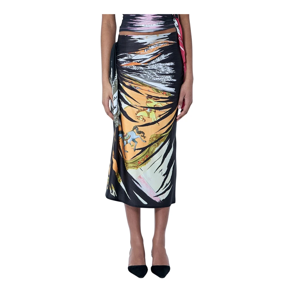 Diesel Women's Multicolor Printed Stretch Skirt With Self-Tie