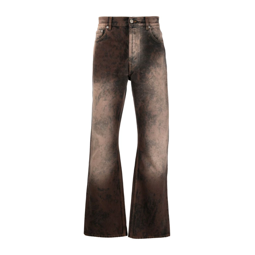 Séfr Hoge taille flare jeans in zwart denim Brown Heren