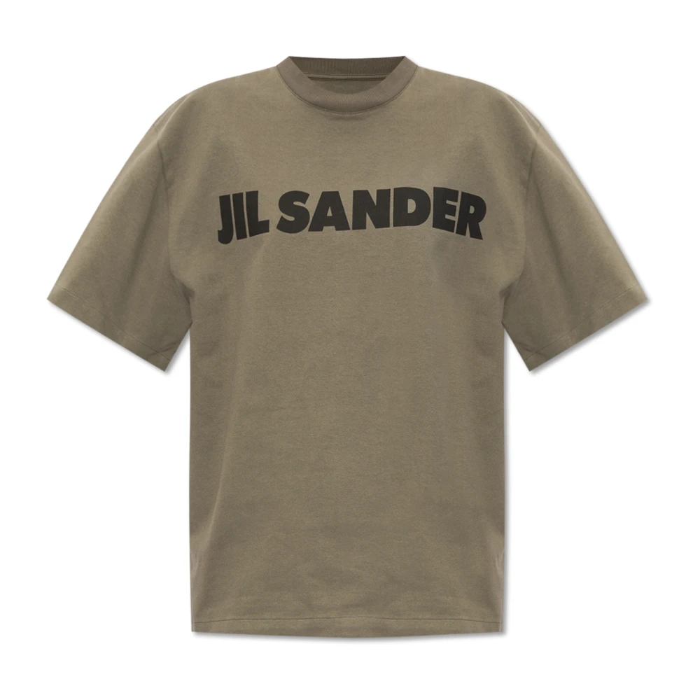 Jil Sander T-shirt met logo Green Dames