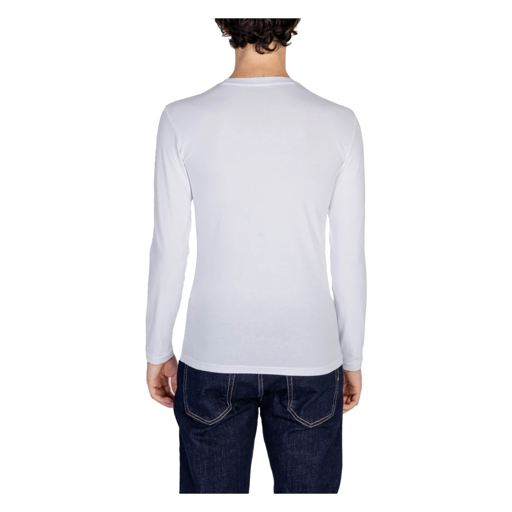Emporio Armani Witte Lange Mouw Gebreide Kleding White Heren