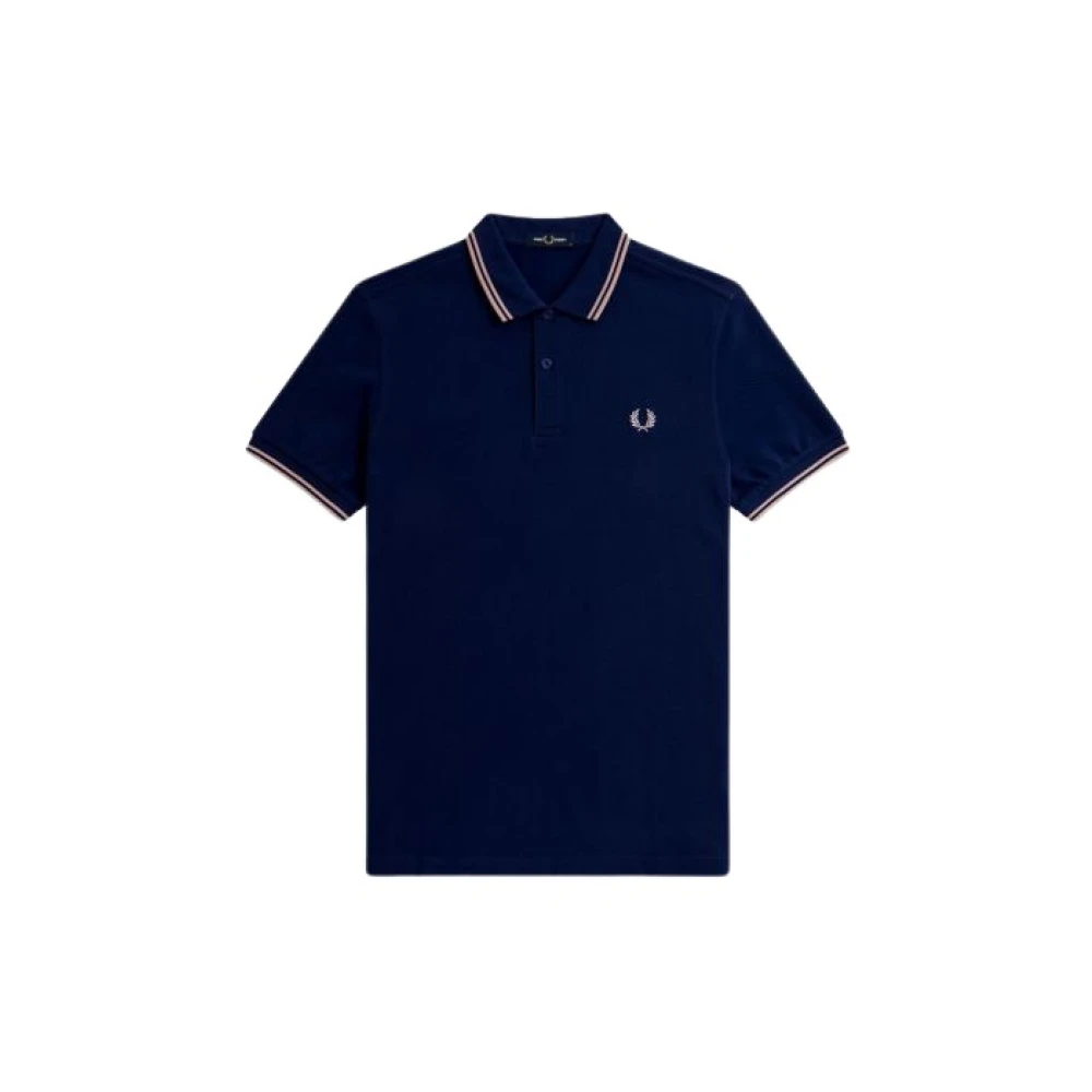 Fred Perry Slim Fit Twin Tipped Polo in Blauw Roze Blue Heren