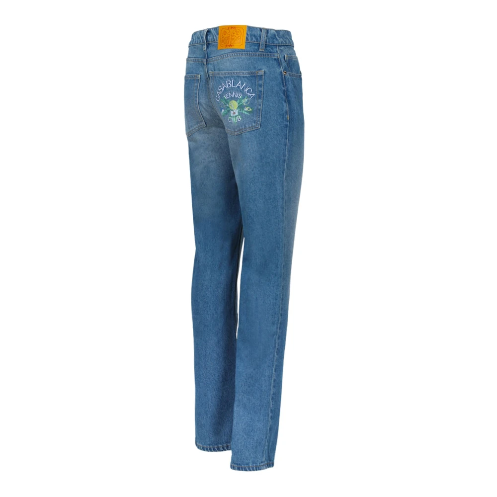 Casablanca Vintage Tennis Club Denim Jeans Blue Heren