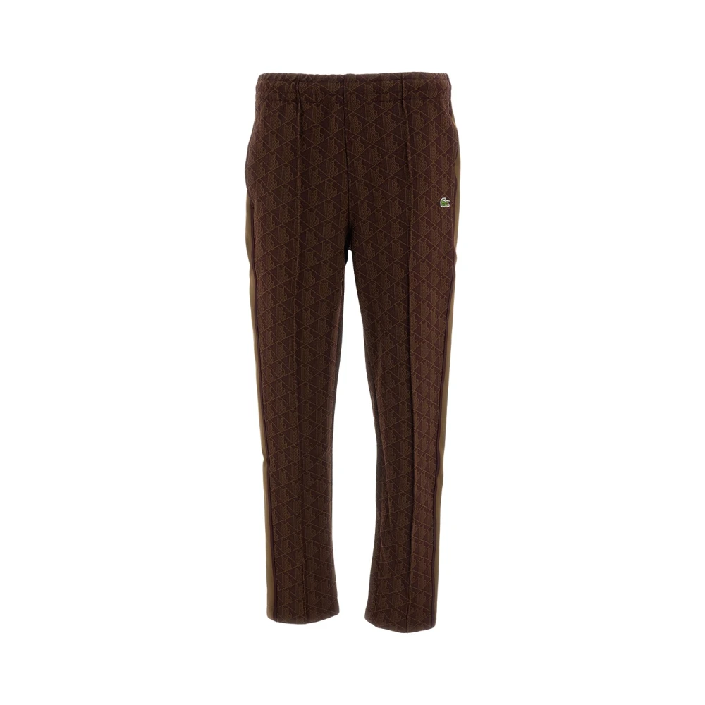 Lacoste Uomo Marrone Pantaloni Della Tuta Coordinati Con Monogramma Marroni - Immagine 3