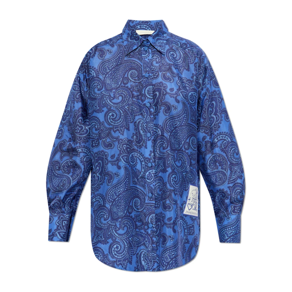 Zimmermann zijden overhemd Blue Dames