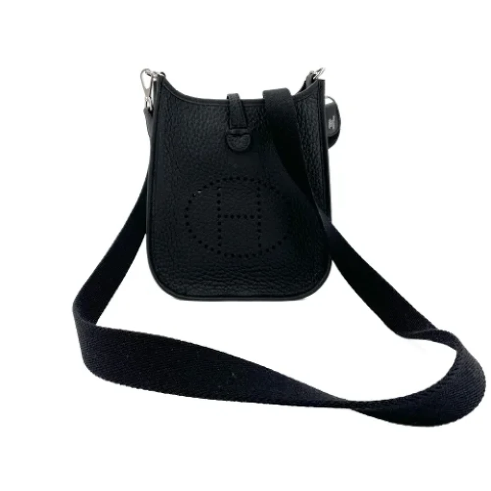 Hermès Vintage Pre-owned Leather crossbody-bags Black Dames