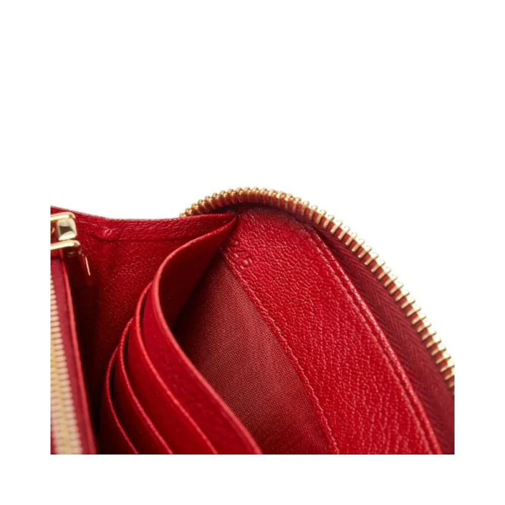 Miu Pre-owned Leather wallets Red Dames