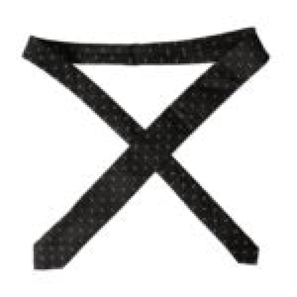 Dolce & Gabbana Zwarte zijden stropdas met logo Black Heren