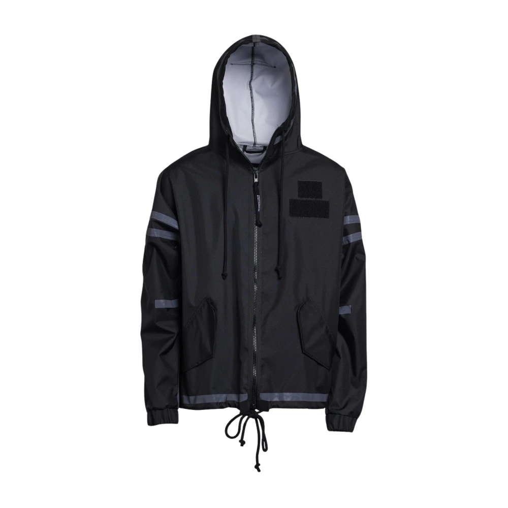Stutterheim Korte capuchon regenjas met rits Black Heren